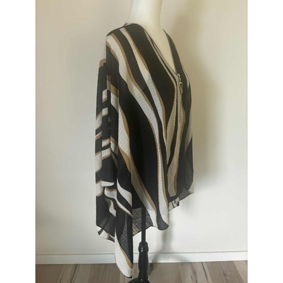 JOSEPH RIBKOFF Top Size 14 Black/Beige/Cream Attached Tank Style 203651 - Picture 5 of 10